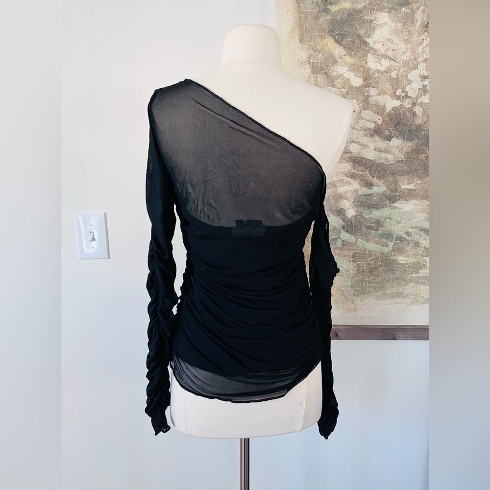 Anthropologie One-Shoulder Sheer Top Size Medium NWOT - Picture 4 of 11